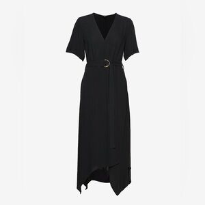 BANANA REPUBLIC Handkerchief-Hem Wrap Dress in Black - 2
